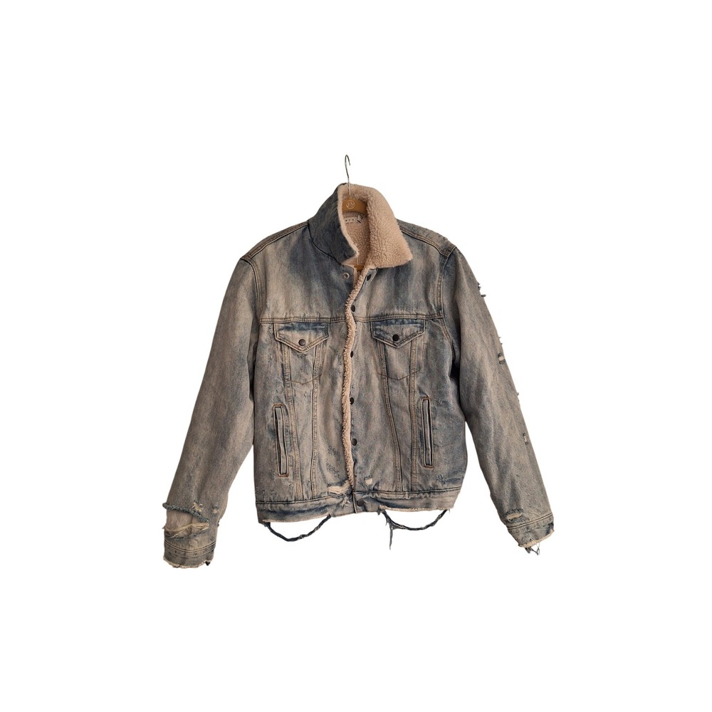MNML Premium Sherpa Denim Trucker Jacket size M